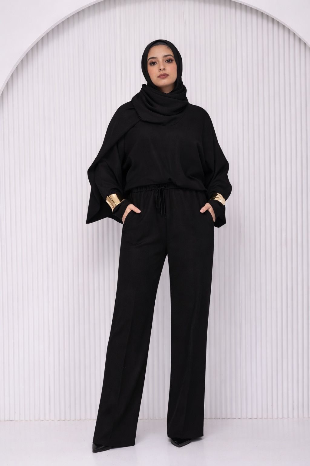 Loose Knit scarf-Neck set