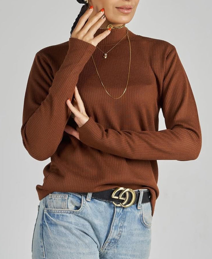 Brown basic top